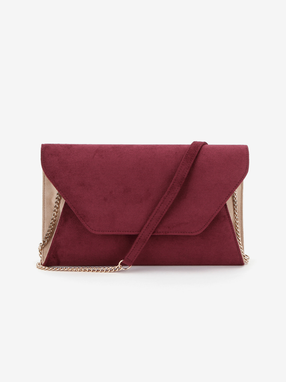 Charming Suede Clutch_Wine